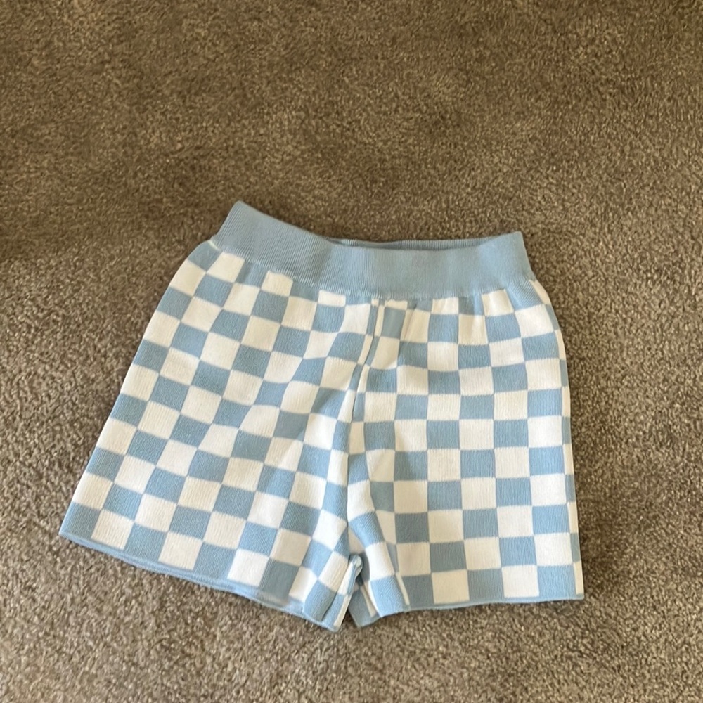 NWOT Oak + Fort Blue Checkered Shorts